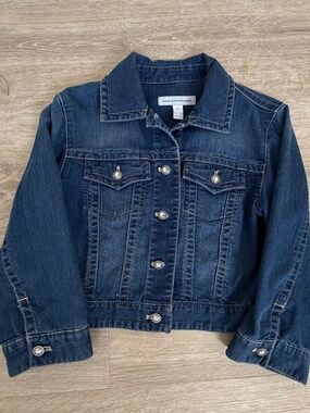 Chico's Cropped Embellished Platinum Denim Jacket